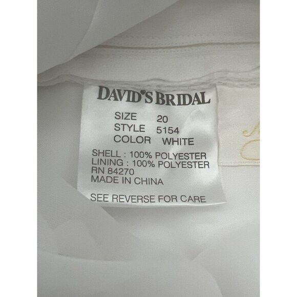 David’s Bridal Michael Angelo White Faux Pearl Wedding Dress Size 20 - Picture 15 of 16